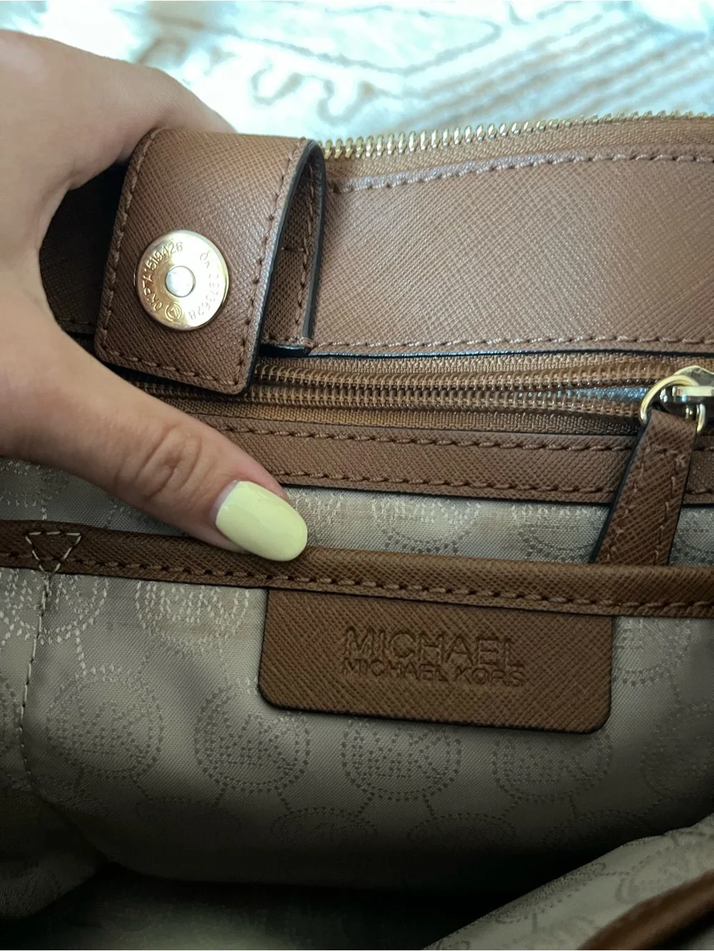 Michael Kors Cognac Saffiano Leather Tote Satchel
